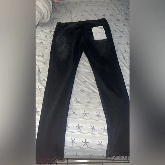 Purple jeansused one time style # P002 dropped fit mid rise with slim legs